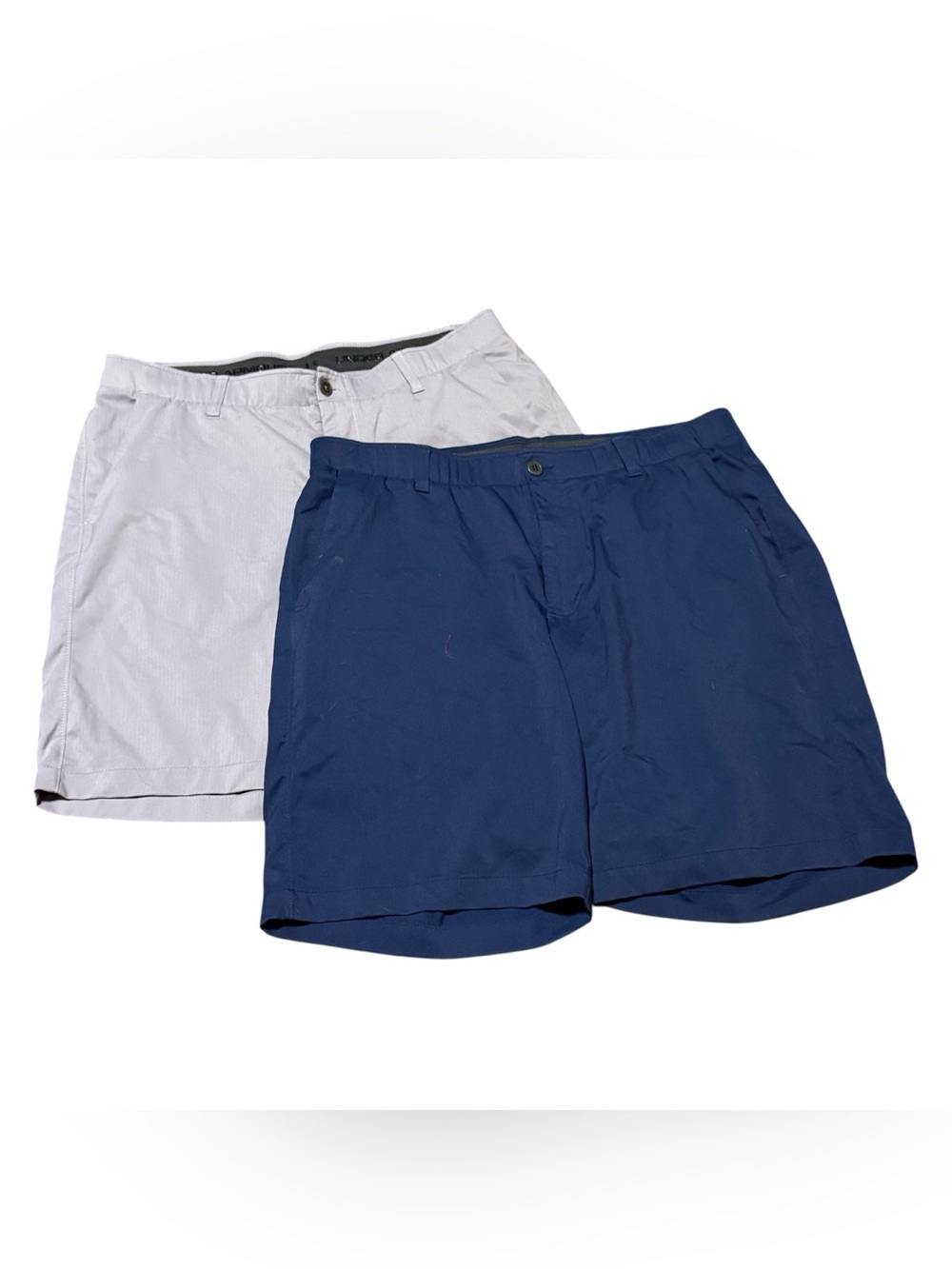 Under Armour Fitted Shorts Mens 38 Gray Blue Stretch Performance HeatGear